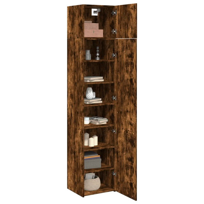 Dulap de depozitare slim, stejar fumuriu, 45x42,5x225 cm, lemn WALTI