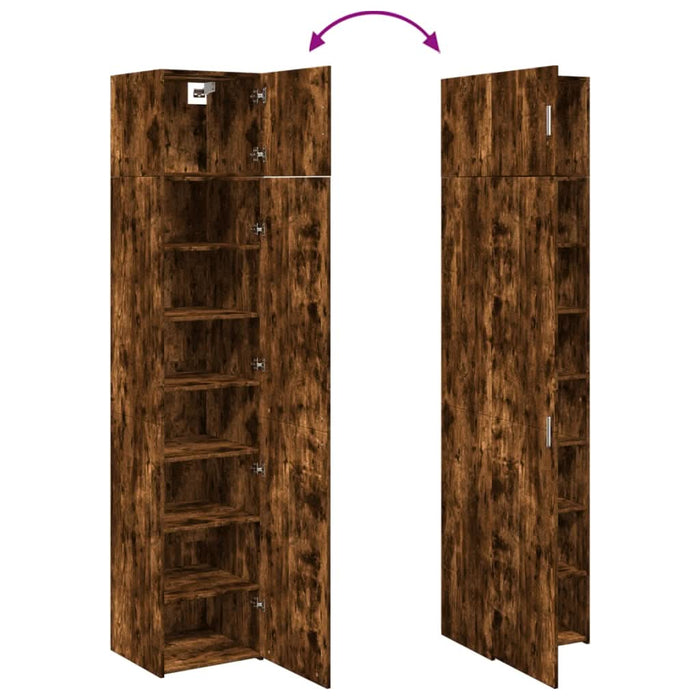 Dulap de depozitare slim, stejar fumuriu, 45x42,5x225 cm, lemn WALTI