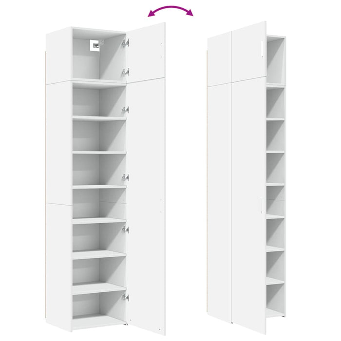 Dulap depozitare slim alb 50x42,5x225 cm lemn prelucrat - WALTI WALTI