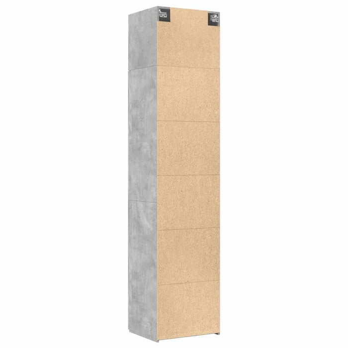 Dulap depozitare slim gri beton 50x42,5x225 cm lemn prelucrat - WALTI WALTI
