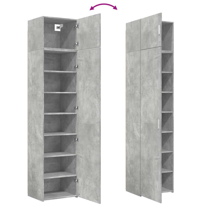Dulap depozitare slim gri beton 50x42,5x225 cm lemn prelucrat WALTI