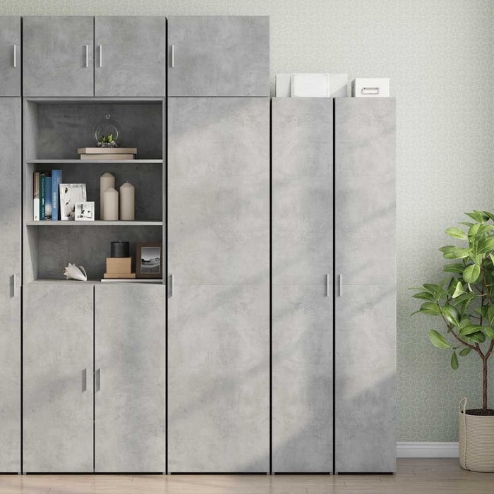 Dulap depozitare slim gri beton 50x42,5x225 cm lemn prelucrat WALTI