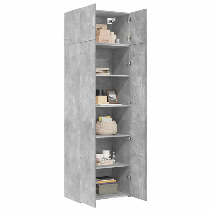 Dulap de depozitare, gri beton, 70x42,5x225 cm, lemn prelucrat - WALTI WALTI