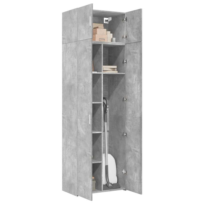 Dulap de depozitare, gri beton, 70x42,5x225 cm, lemn prelucrat - WALTI WALTI