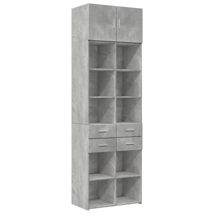 Dulap de depozitare, gri beton, 70x42,5x225 cm, lemn prelucrat - WALTI WALTI