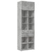 Dulap de depozitare, gri beton, 70x42,5x225 cm, lemn prelucrat - WALTI WALTI