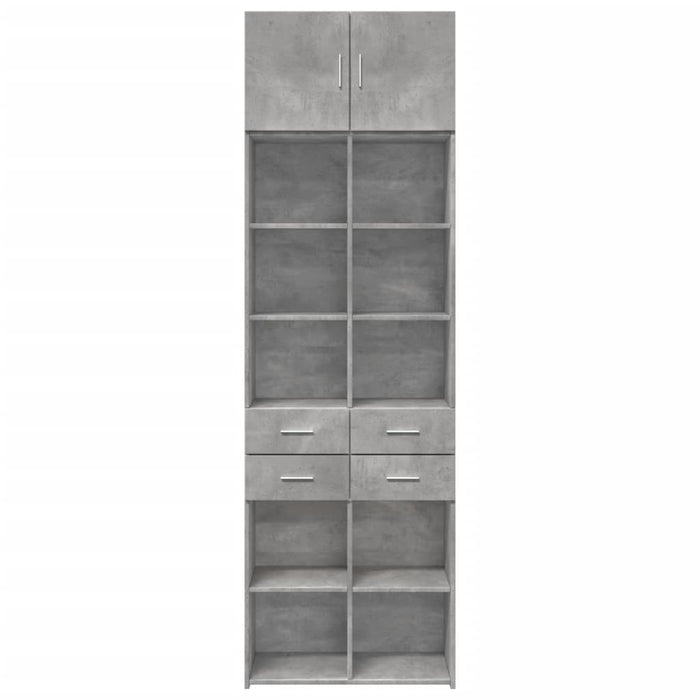 Dulap de depozitare, gri beton, 70x42,5x225 cm, lemn prelucrat - WALTI WALTI