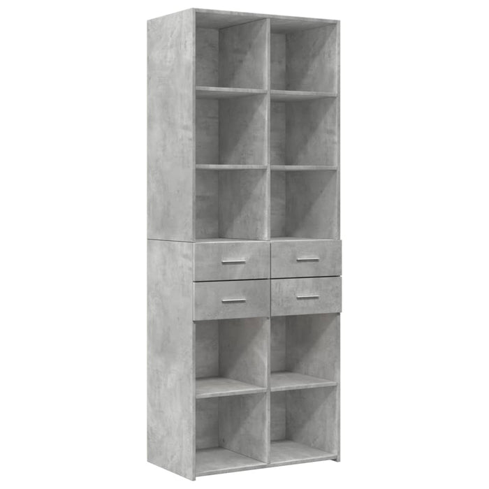 Dulap de depozitare, gri beton, 70x42,5x225 cm, lemn prelucrat - WALTI WALTI