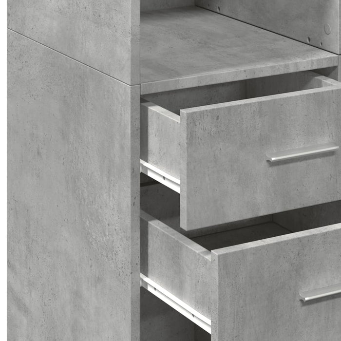 Dulap de depozitare, gri beton, 70x42,5x225 cm, lemn prelucrat - WALTI WALTI