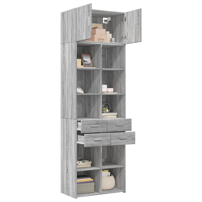 Dulap de depozitare, sonoma gri, 70x42,5x225, lemn prelucrat - WALTI WALTI