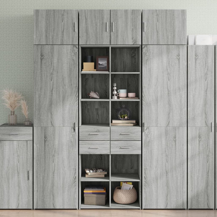 Dulap de depozitare, sonoma gri, 70x42,5x225, lemn prelucrat - WALTI WALTI