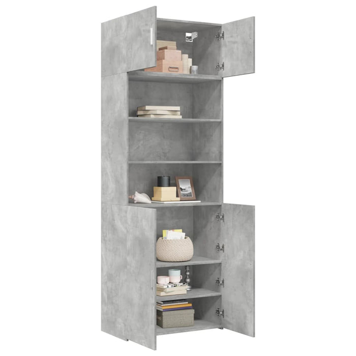 Dulap de depozitare, gri beton, 80x42,5x225 cm, lemn prelucrat - WALTI WALTI