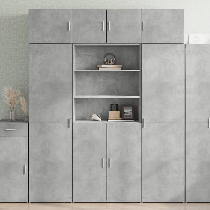 Dulap de depozitare, gri beton, 80x42,5x225 cm, lemn prelucrat - WALTI WALTI
