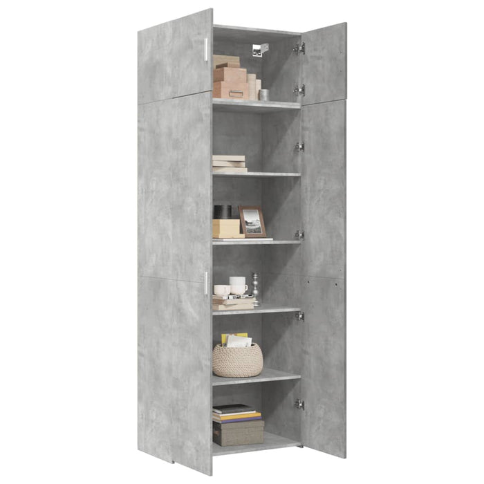 Dulap de depozitare, gri beton, 80x42,5x225 cm, lemn prelucrat - WALTI WALTI