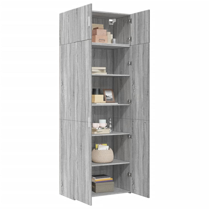 Dulap de depozitare sonoma gri 80x42,5x225 cm lemn prelucrat - WALTI WALTI