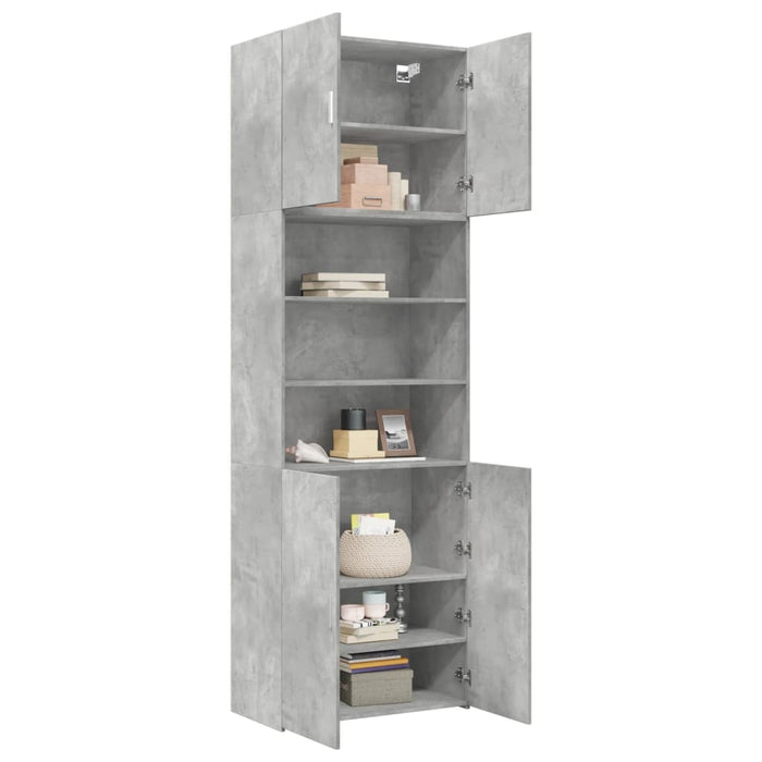 Dulap înalt, gri beton, 80x42,5x249 cm, lemn prelucrat WALTI