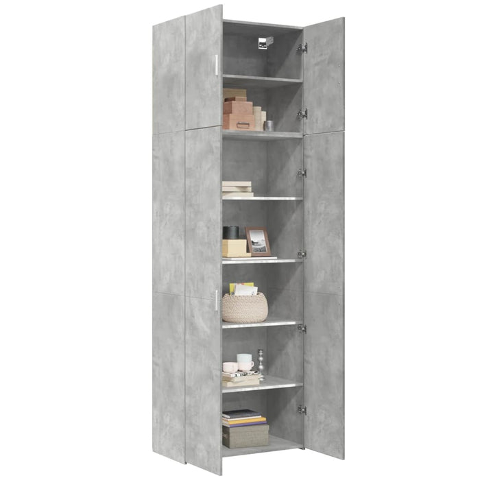 Dulap înalt, gri beton, 80x42,5x249 cm, lemn prelucrat - WALTI WALTI