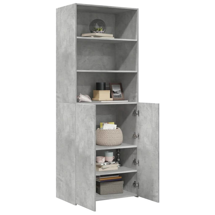Dulap înalt, gri beton, 70x42,5x185 cm, lemn prelucrat - WALTI WALTI