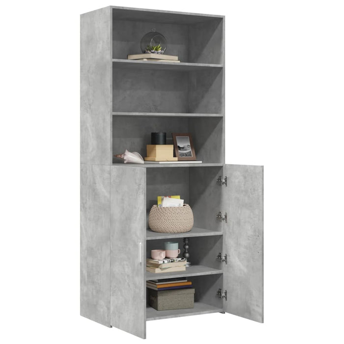 Dulap înalt, gri beton, 80x42,5x185 cm, lemn prelucrat - WALTI WALTI