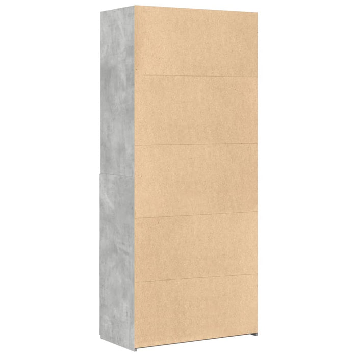 Dulap înalt, gri beton, 80x42,5x185 cm, lemn prelucrat - WALTI WALTI