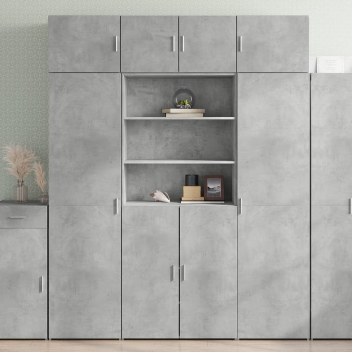 Dulap înalt, gri beton, 80x42,5x185 cm, lemn prelucrat - WALTI WALTI