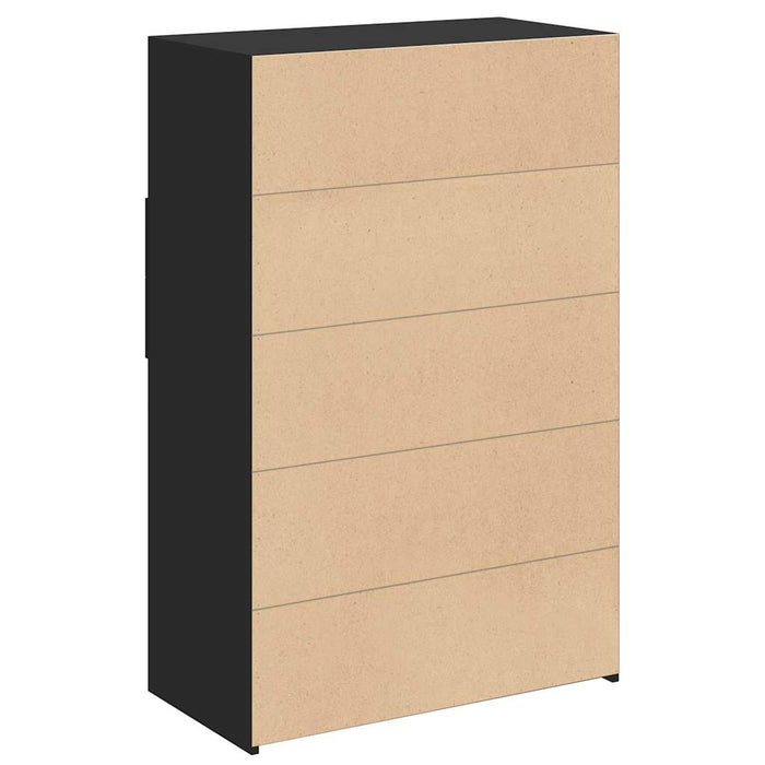 Dulap înalt, negru, 80x42,5x124 cm, lemn prelucrat - WALTI WALTI