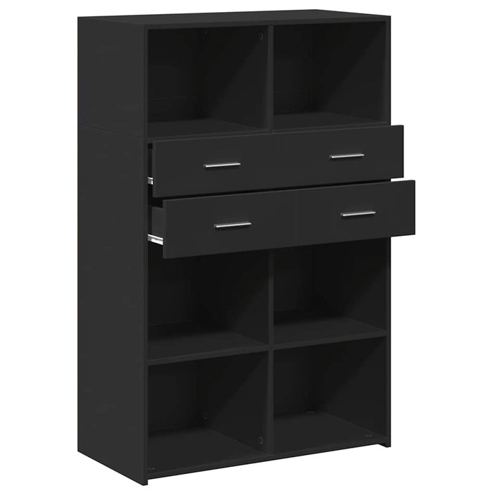 Dulap înalt, negru, 80x42,5x124 cm, lemn prelucrat - WALTI WALTI