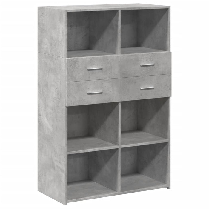 Dulap înalt, gri beton, 80x42,5x124 cm, lemn prelucrat - WALTI WALTI