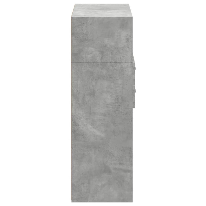 Dulap înalt, gri beton, 80x42,5x124 cm, lemn prelucrat - WALTI WALTI