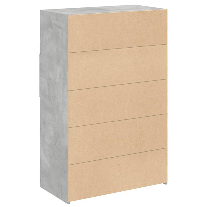Dulap înalt, gri beton, 80x42,5x124 cm, lemn prelucrat - WALTI WALTI