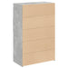 Dulap înalt, gri beton, 80x42,5x124 cm, lemn prelucrat - WALTI WALTI