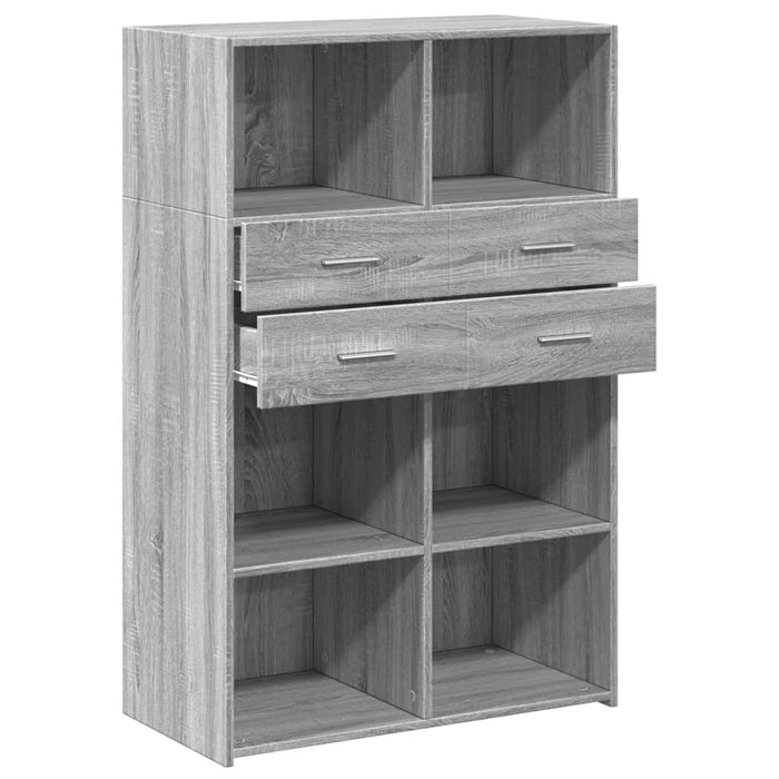 Dulap înalt, gri sonoma, 80x42,5x124 cm, lemn prelucrat - WALTI WALTI