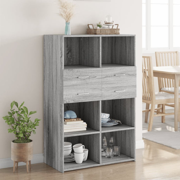 Dulap înalt, gri sonoma, 80x42,5x124 cm, lemn prelucrat - WALTI WALTI