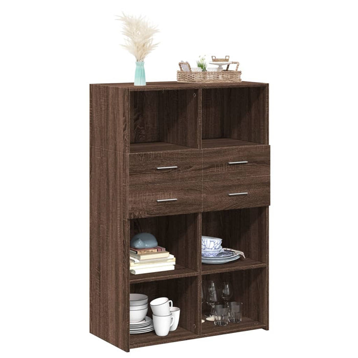 Dulap înalt, stejar maro, 80x42,5x124 cm, lemn prelucrat - WALTI WALTI