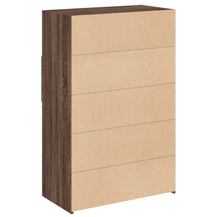 Dulap înalt, stejar maro, 80x42,5x124 cm, lemn prelucrat - WALTI WALTI
