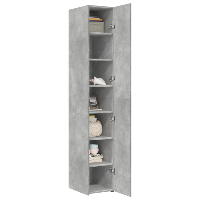 Dulap înalt, gri beton, 30x42,5x185 cm, lemn prelucrat - WALTI WALTI