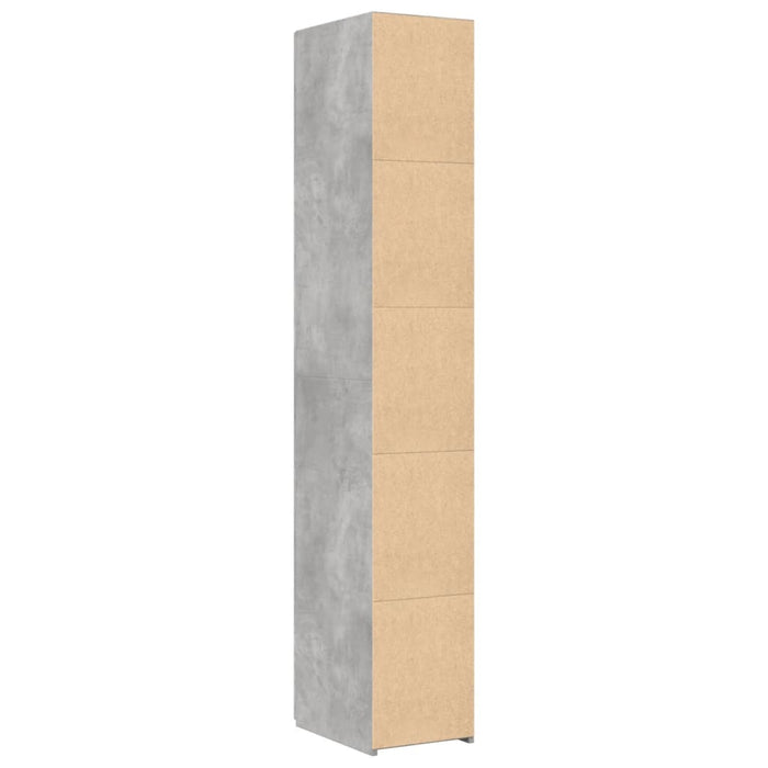 Dulap înalt, gri beton, 30x42,5x185 cm, lemn prelucrat - WALTI WALTI