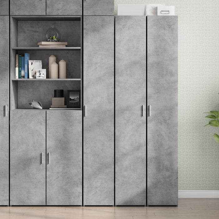 Dulap înalt, gri beton, 30x42,5x185 cm, lemn prelucrat - WALTI WALTI