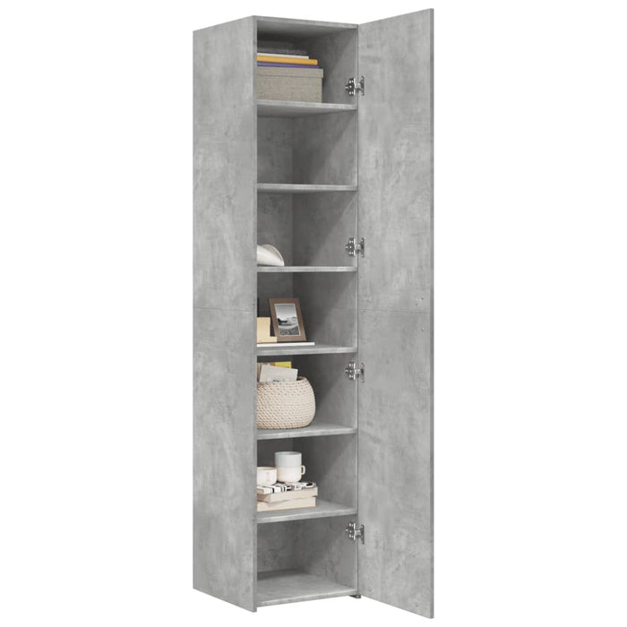Dulap înalt, gri beton, 40x42,5x185 cm, lemn prelucrat - WALTI WALTI