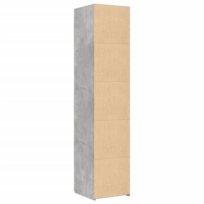 Dulap înalt, gri beton, 40x42,5x185 cm, lemn prelucrat - WALTI WALTI