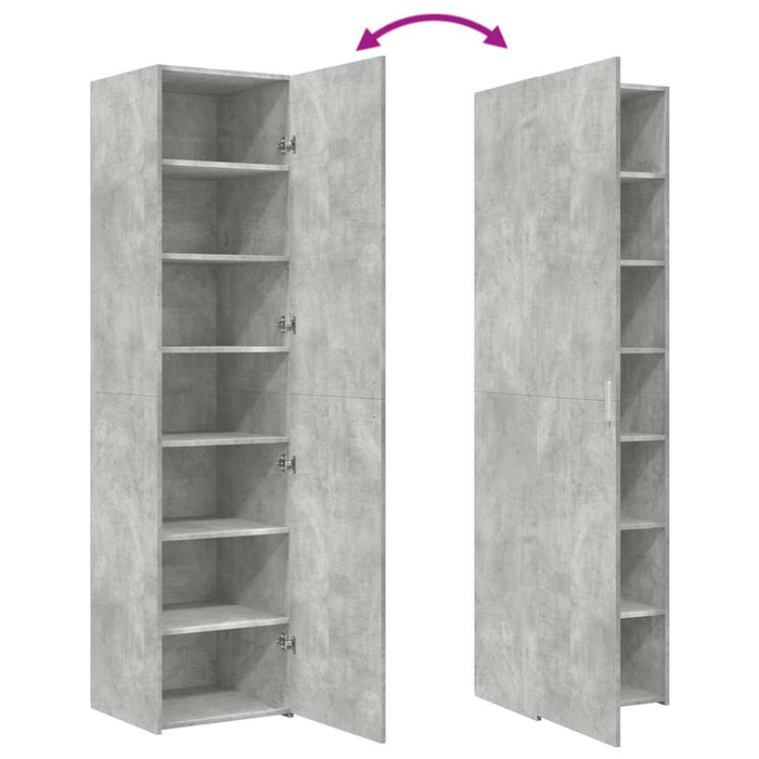 Dulap înalt, gri beton, 45x42,5x185 cm, lemn compozit - WALTI WALTI