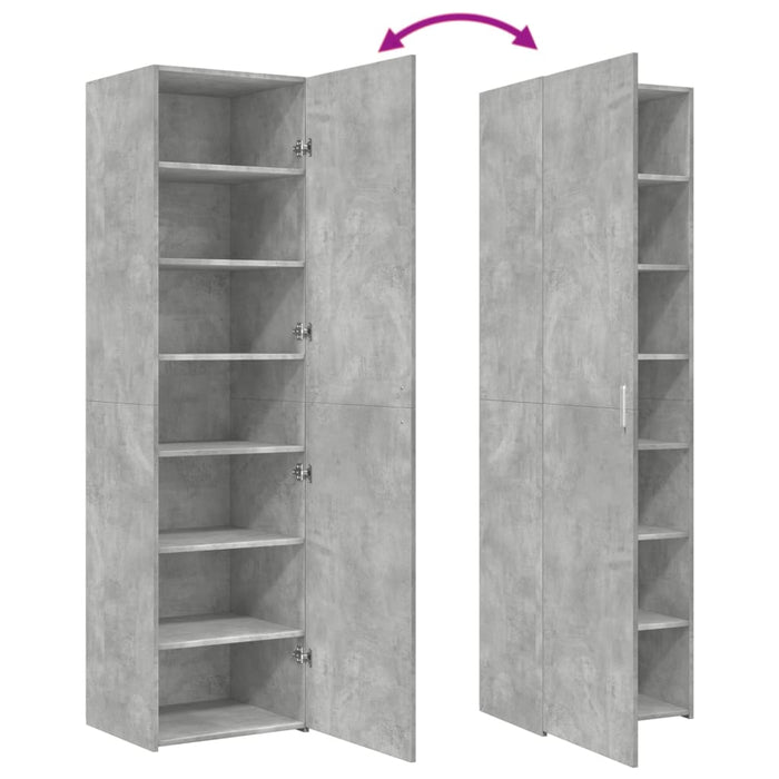 Dulap înalt, gri beton, 50x42,5x185 cm, lemn prelucrat - WALTI WALTI