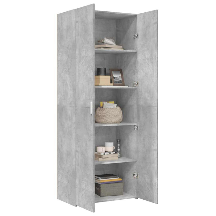 Dulap înalt, gri beton, 70x42,5x185 cm, lemn prelucrat - WALTI WALTI