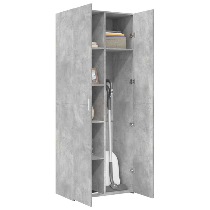 Dulap înalt, gri beton, 70x42,5x185 cm, lemn prelucrat - WALTI WALTI