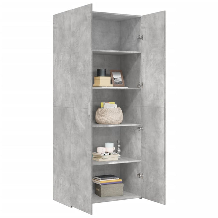 Dulap înalt, gri beton, 80x42,5x185 cm, lemn prelucrat - WALTI WALTI