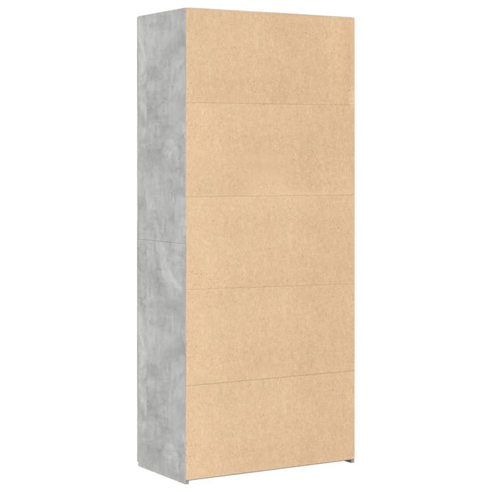 Dulap înalt, gri beton, 80x42,5x185 cm, lemn prelucrat - WALTI WALTI