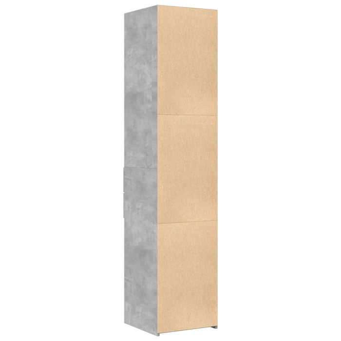 Dulap înalt, gri beton, 40x42,5x185 cm, lemn prelucrat - WALTI WALTI