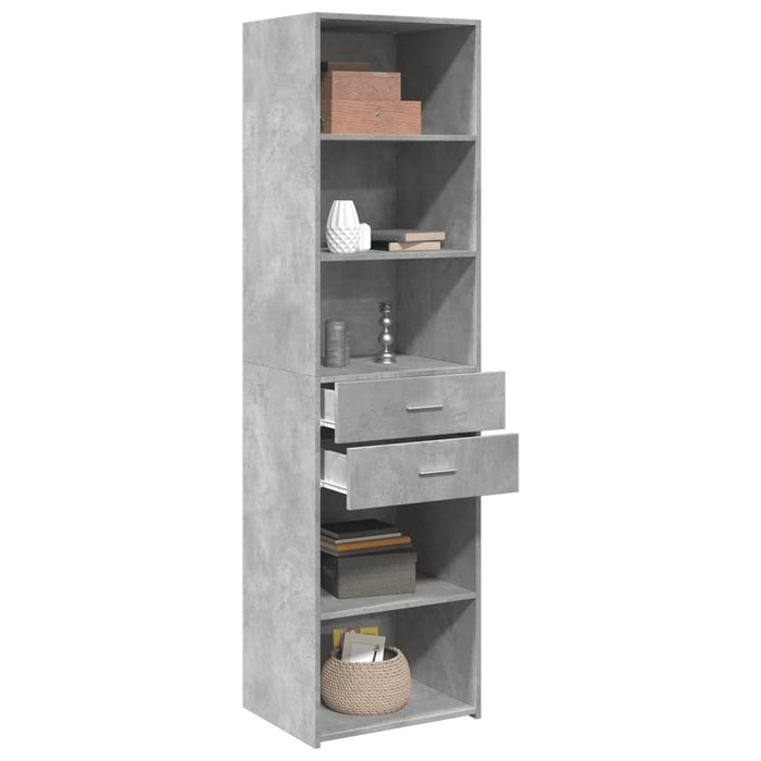 Dulap înalt, gri beton, 50x42,5x185 cm, lemn prelucrat - WALTI WALTI
