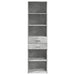 Dulap înalt, gri beton, 50x42,5x185 cm, lemn prelucrat - WALTI WALTI