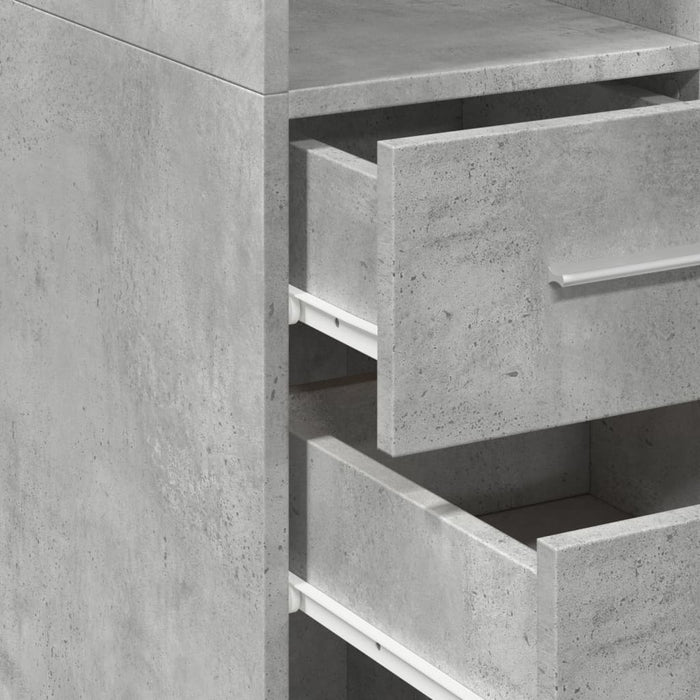 Dulap înalt, gri beton, 50x42,5x185 cm, lemn prelucrat - WALTI WALTI